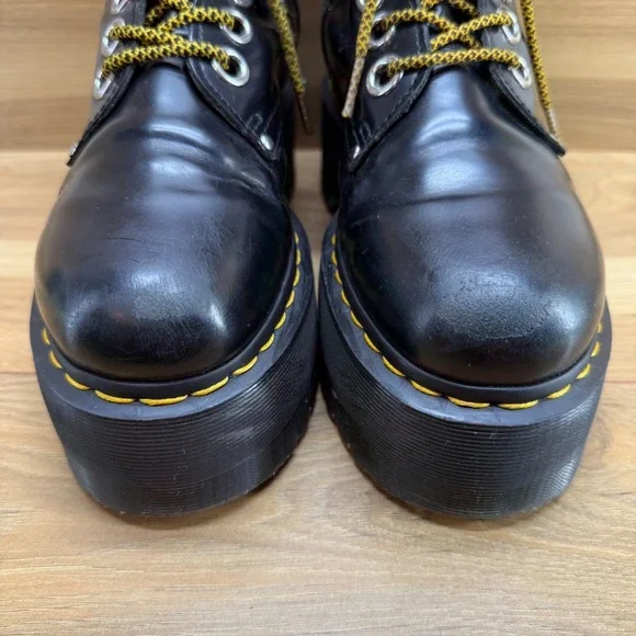 Dr. Martens Jadon Max Platform Chunky Womens 7 Combat Boots Black Leather Zip 38 - Picture 3 of 11